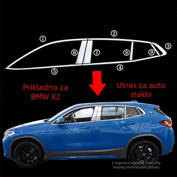 BMX2 dekorativna traka za prozor automobila — matirano nehrđajući čelik, ugradnja bez oštećenja, otporna na ogrebotine i habanje