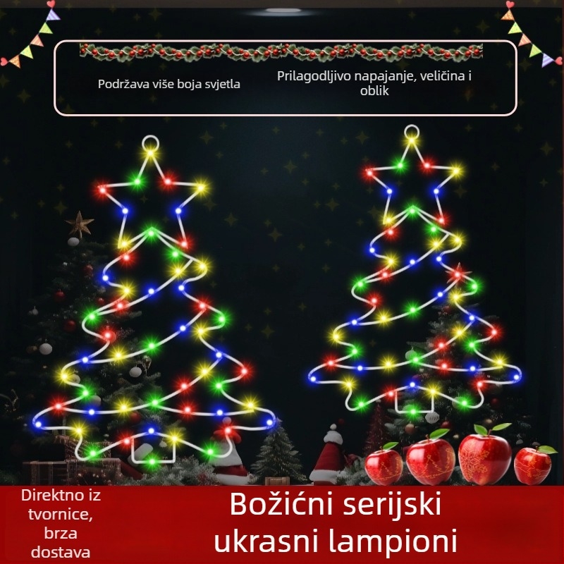 Željezna božićna lampa u obliku drveta, model HB-CT-XXL, 30 lm, napajanje ≤36 V, vijek trajanja 10000 h