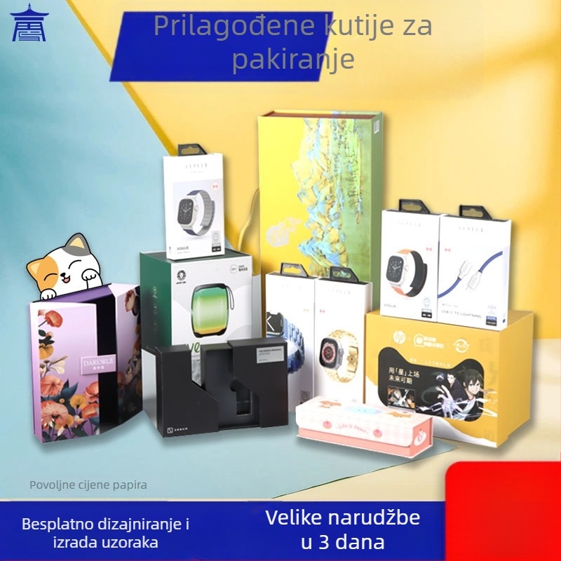 Prilagođena papirnata kutija za poklon s otiskom logotipa, UV završna obrada, materijal papir/karton, težina 250, model 0809