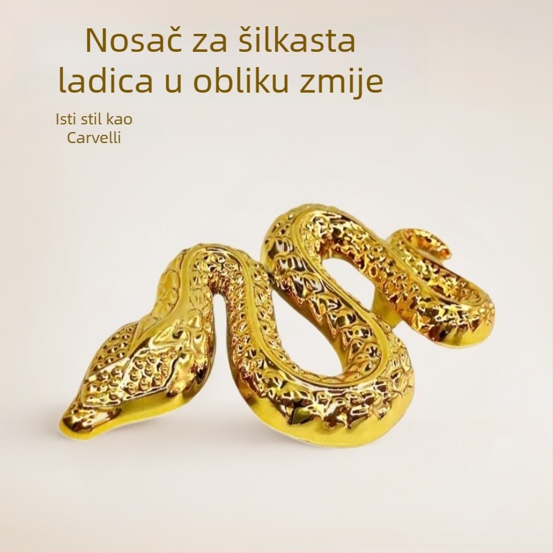 Drška za ladicu noćnog ormarića u obliku zmije — cinkova legura, elektroplatiranje, model 2293, stil Light Luxury, mogućnost prilagodbe