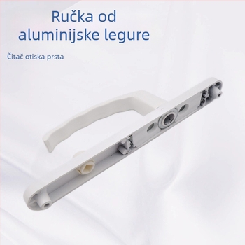 Aluminijska kvaka za vrata i prozore, unutarnja, s biometrijskim skenerom otiska prsta, 90 mm razmak rupa