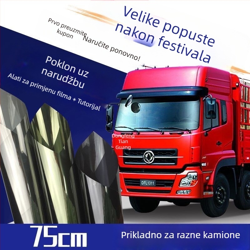 Film za prozore kamiona: zaštita od sunca i toplinska izolacija, samoljepljivi, otporan na udarce