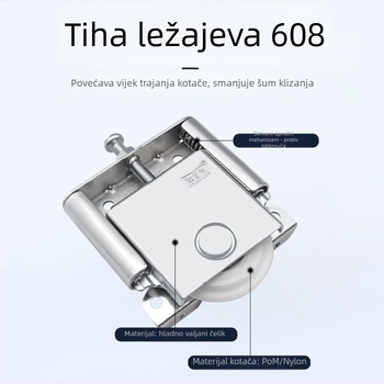 Kladka za garderobu, Model 6001, Q235 čelik, Nylon ležaj, Za garderobu