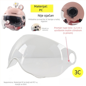 Snap-on vizir za Harley kacigu – za punu licu, zaštita od sunca i vjetra, anti-fog