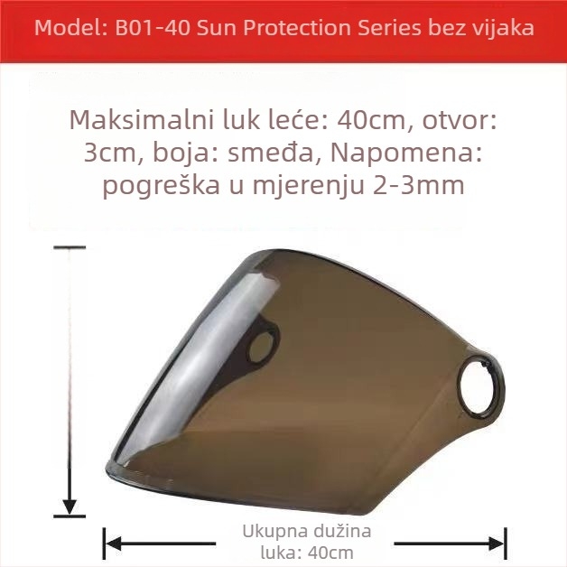 Snap-on vizir za Harley kacigu – za punu licu, zaštita od sunca i vjetra, anti-fog