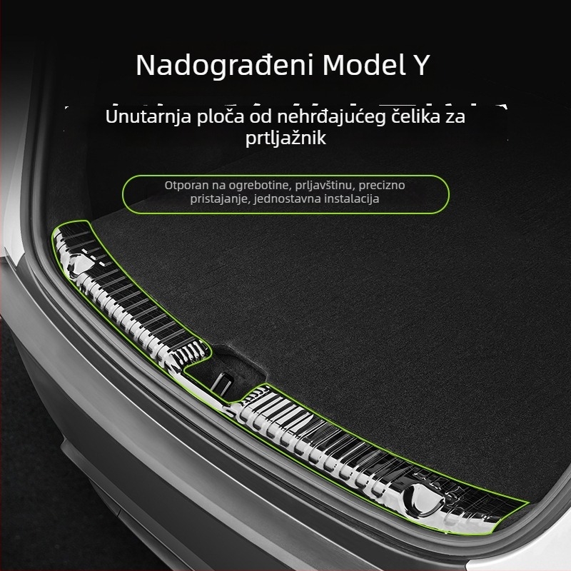 Zadnja zaštitna ploča za prtljažnik za Tesla – aluminijska legura, Nothing, kompatibilna s Tesla