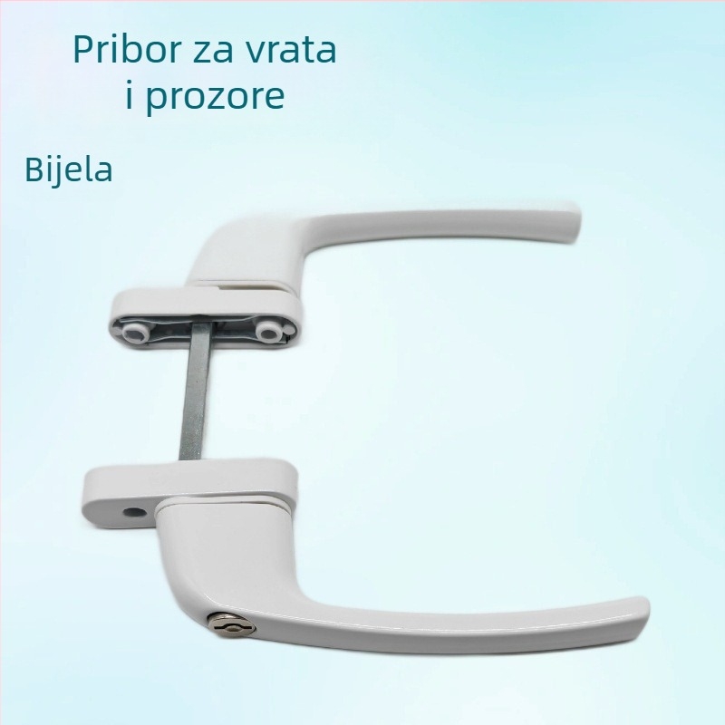Bijele kvake za vrata i prozore od aluminijske legure sa zaključavanjem, za aluminijsko-plastične okvire prozora – hardverska dodatna oprema