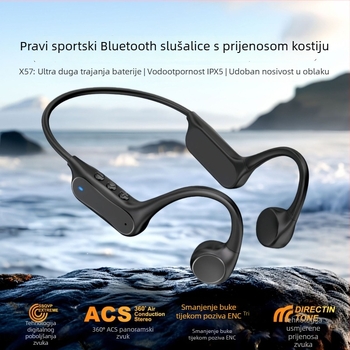 Slušalice s koštanom provodljivošću Bluetooth 6.0, IPX5 vodootporne, stereo zvuk, trajanje baterije više od 8 sati, domet 15 m