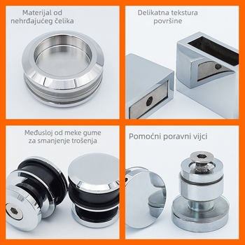 Set okova za kupaonska vrata — 304 nehrđajući čelik, kvadratni profil, za staklena klizna vrata, suho-mokro odvajanje, model XXJ-002, brend Xinxiongjia, moderni minimalistički stil