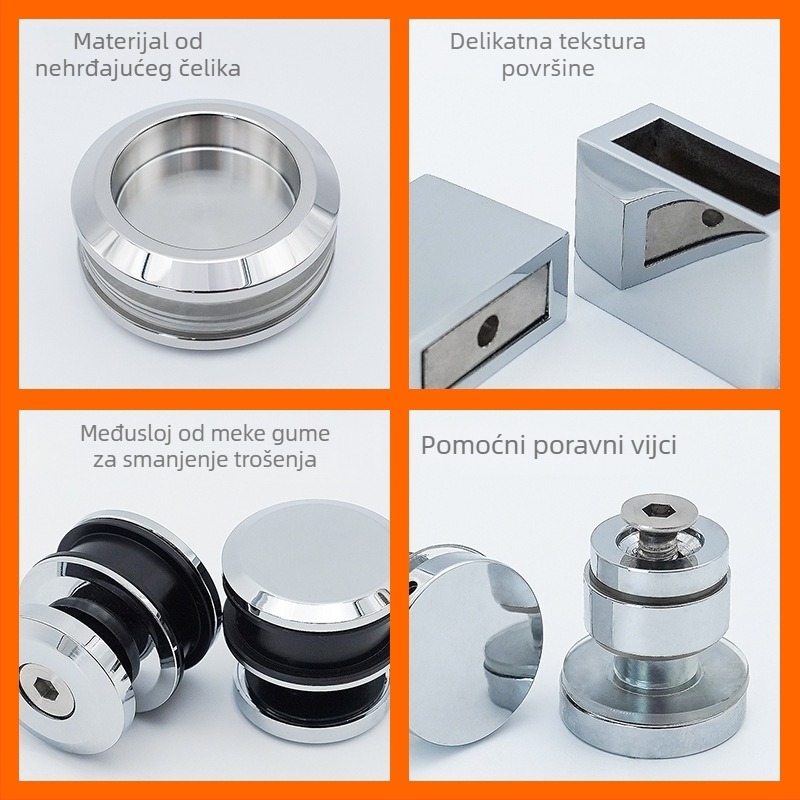 Set okova za kupaonska vrata — 304 nehrđajući čelik, kvadratni profil, za staklena klizna vrata, suho-mokro odvajanje, model XXJ-002, brend Xinxiongjia, moderni minimalistički stil