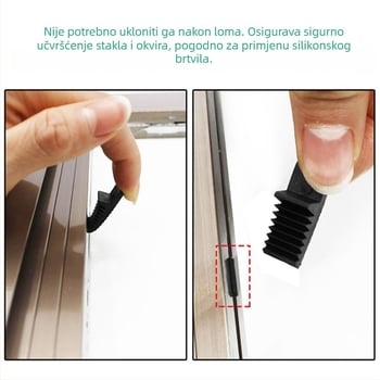 Staklena umetnuta za aluminijska vrata i prozore s toplinskim prekidom; ugradnja u šupljinu; učvršćivački kopči; pritisne podloške; protiv otpuštanja; plastični materijal