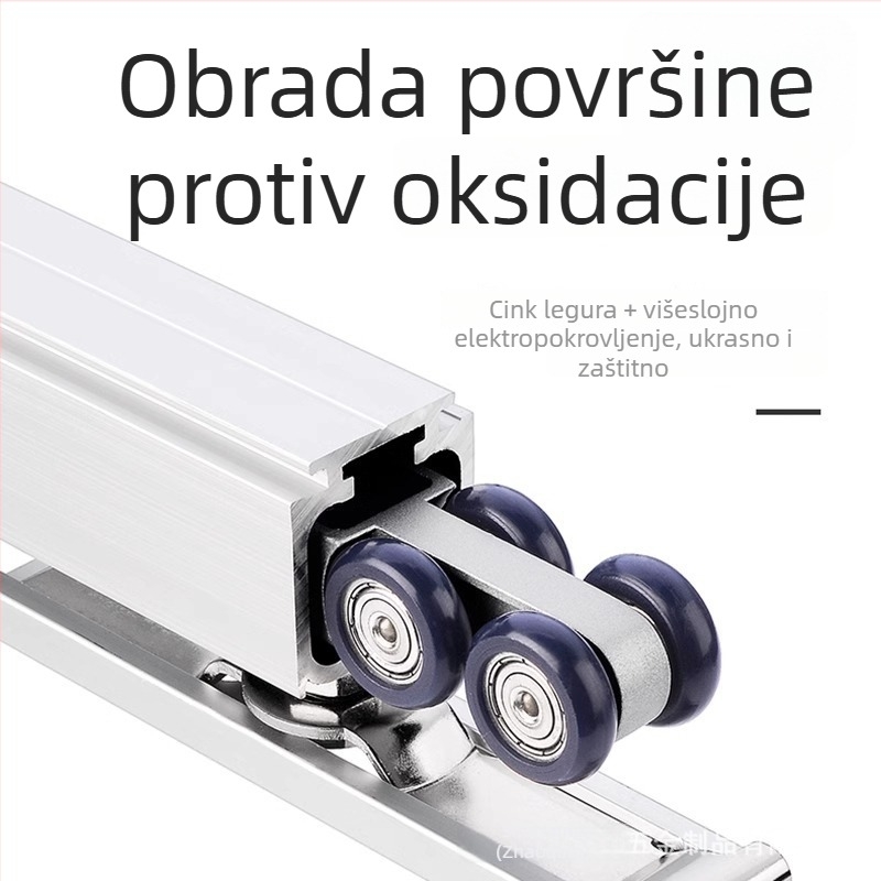 Drveni viseći kotačić za vrata - hardver za klizna vrata, cinkovo legura, nosivost 80 kg, modern minimalistički stil, za kuhinju, balkon i drvena klizna vrata