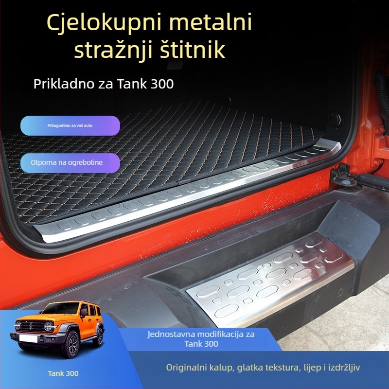 Fender TK-3265 za Tank 300 – nehrđajući čelik stražnja zaštitna ploča prtljažnika i pedal dobrodošlice