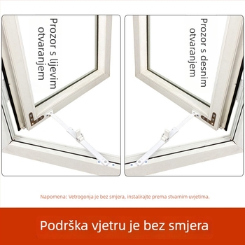 uPVC prozor: teleskopska podrška za klizna vrata i prozore, vjetroodbojna šipka, ograničivač vjetra, brava za pozicioniranje kuta šarke za vatrootporan prozor