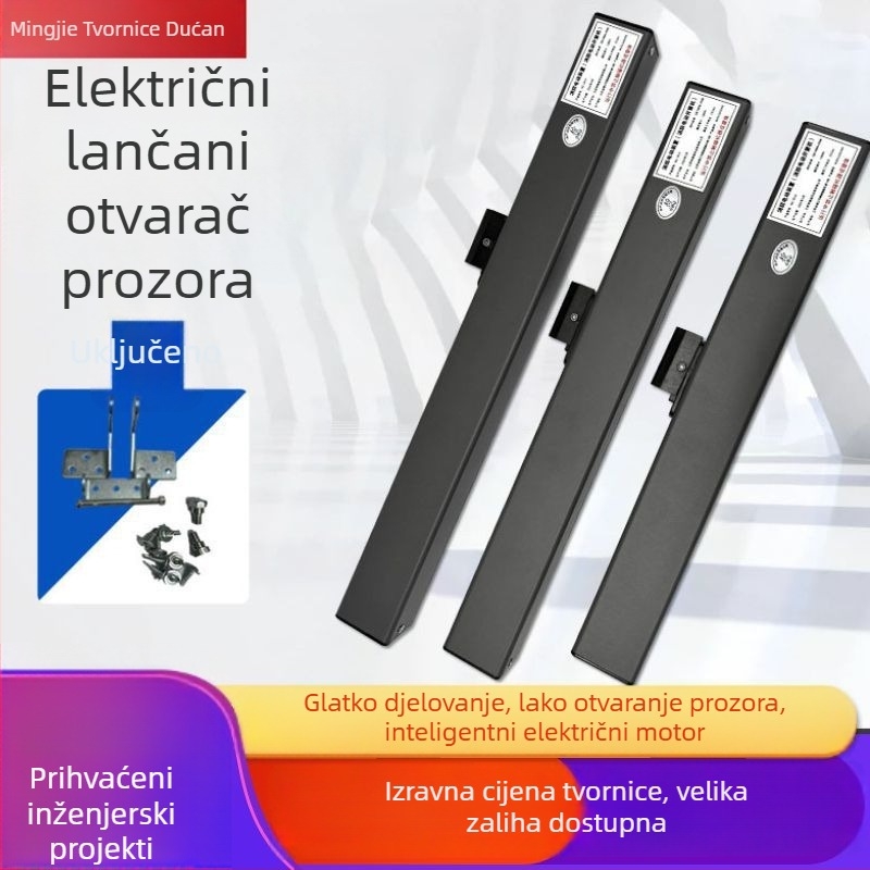 Električni otvarač prozora s daljinskim upravljanjem, bez bušenja, ispuštanje dima, sukladno protupožarnim sigurnosnim zahtjevima