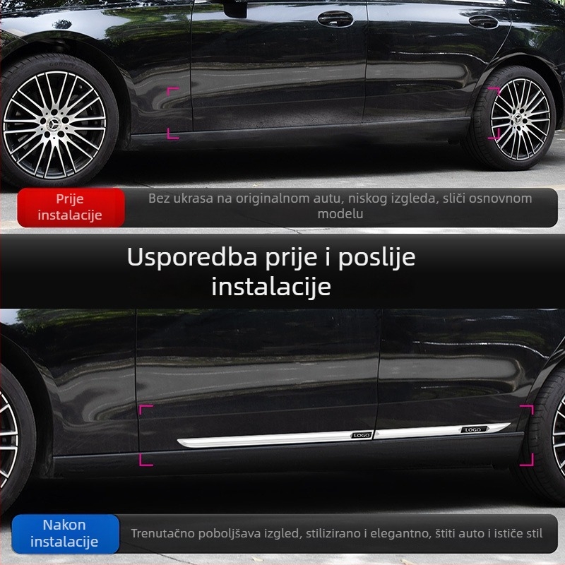 PVC zaštitna traka za vrata automobila, bočni dekorativni trak i dekor za prag, zaštita od ogrebotina