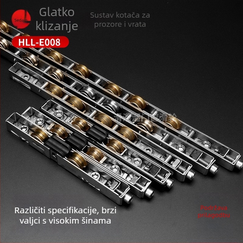 Rolka za klizna vrata od nehrđajućeg čelika, model HLL-E008, za vrata i vitrine; stil moderni minimalistički