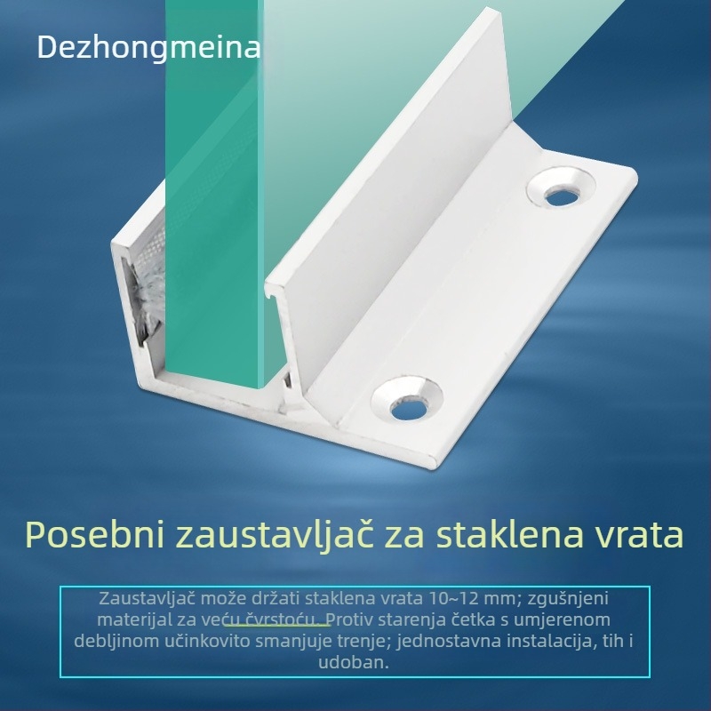 Stoper protiv ljuljanja za staklena vrata s elektroničkim senzorom - aluminijski spoj, moderan stil