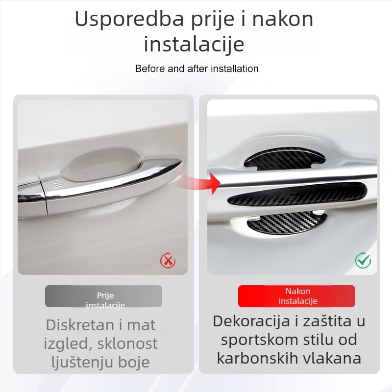 Kelnerette Karbonski uzorak zaštitna traka za rub vrata automobila – Anti-kolizijska traka, Model DJ016, Opći model vrata