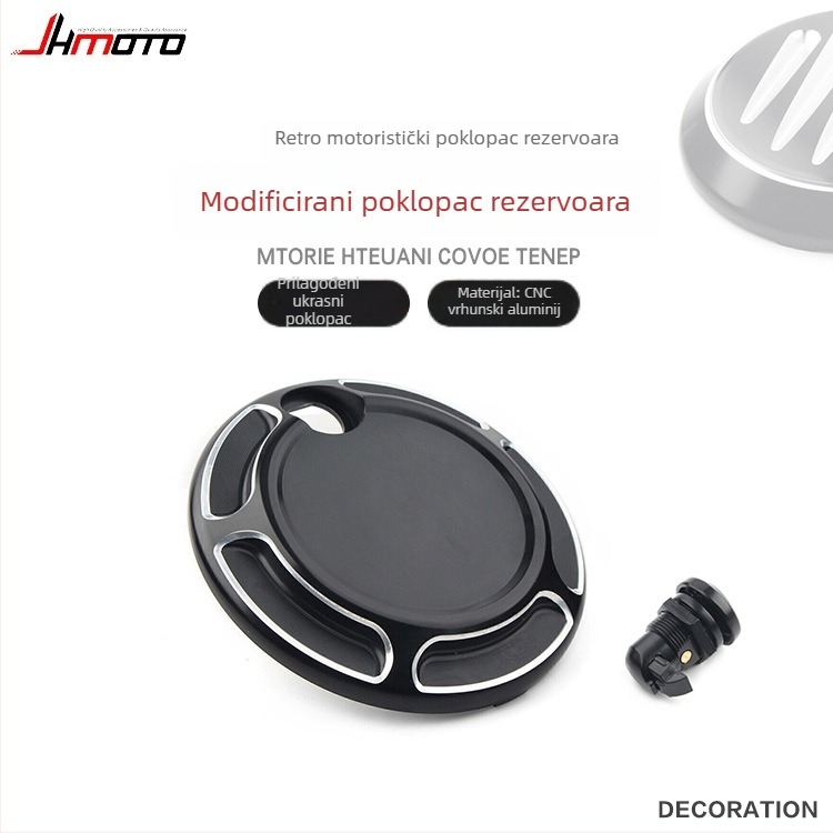 jh CNC aluminijski poklopac rezervoara s dekorativnim naljepnicama za Harley Touring Glide 2008-2016