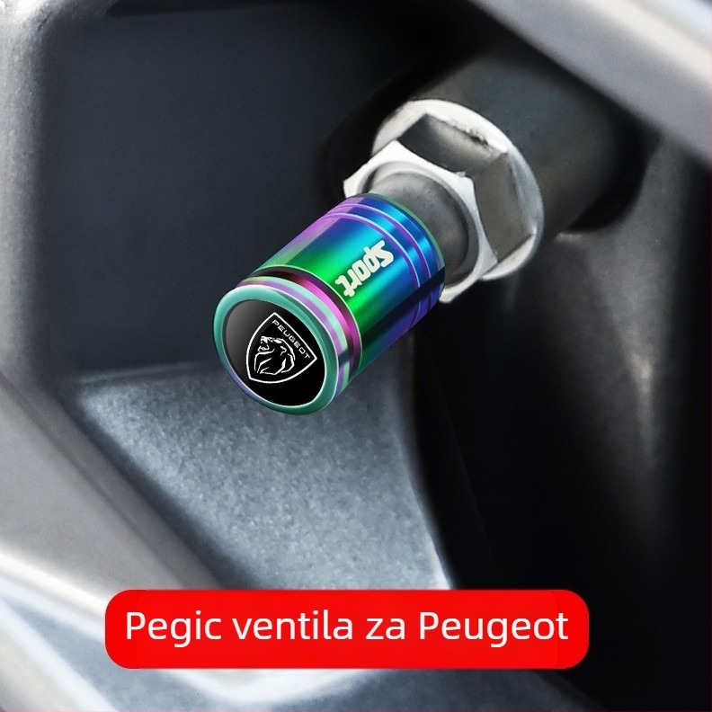 Tubeless kapica ventila s poklopcem protiv krađe, bakar, zavrtni tip, za Peugeot 408/508L/4008/5008/2008