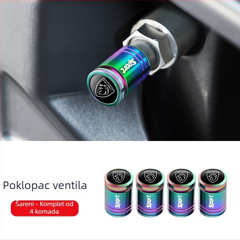 Tubeless kapica ventila s poklopcem protiv krađe, bakar, zavrtni tip, za Peugeot 408/508L/4008/5008/2008