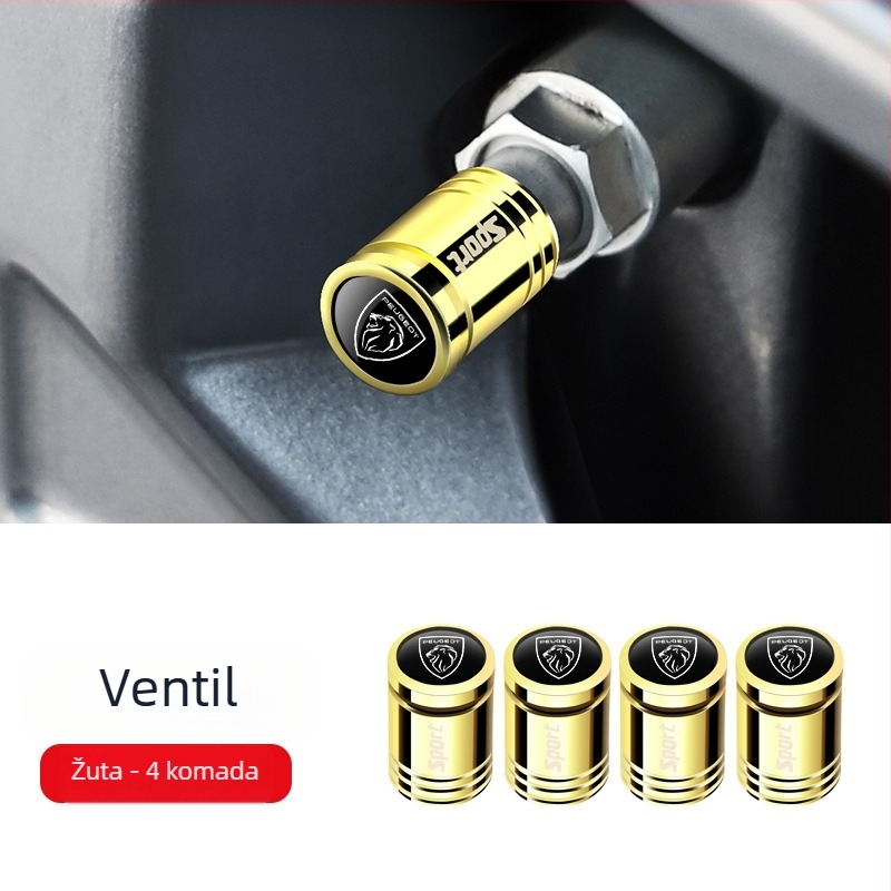 Tubeless kapica ventila s poklopcem protiv krađe, bakar, zavrtni tip, za Peugeot 408/508L/4008/5008/2008