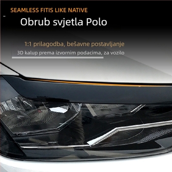 ABS prednje obrubne naljepnice za Volkswagen Polo Mk6 2019+, marka AMP-Z, prilagodljiva vanjska modifikacija