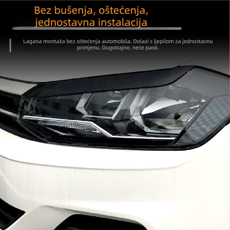 ABS prednje obrubne naljepnice za Volkswagen Polo Mk6 2019+, marka AMP-Z, prilagodljiva vanjska modifikacija