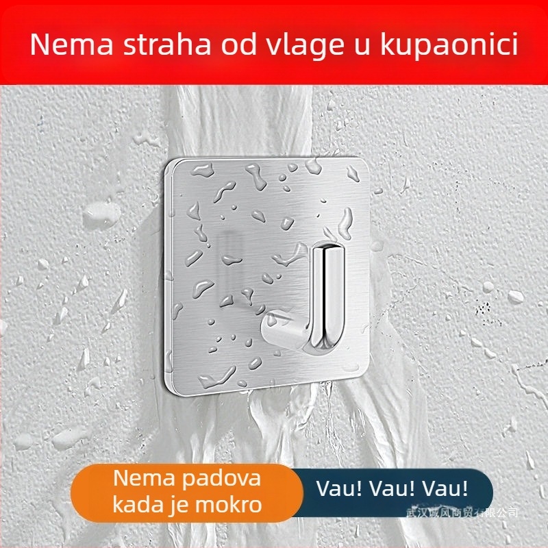 Kuka s jakim ljepilom, bez bušenja, za kuhinjska i kupaonska vrata, bez tragova, od nehrđajućeg čelika