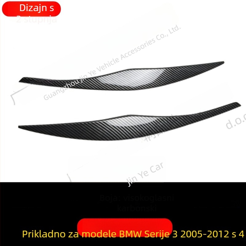 BMW 3. serija E90/E91 2005-2012 Prednje svjetlo obrub dekorativna naljepnica, ABS, uzorak karbonskih vlakana