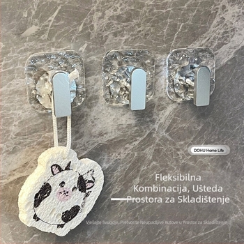 Gan Hao plastična kuka za kupaonicu, moderni minimalistički stil, samoljepljiva, bez bušenja