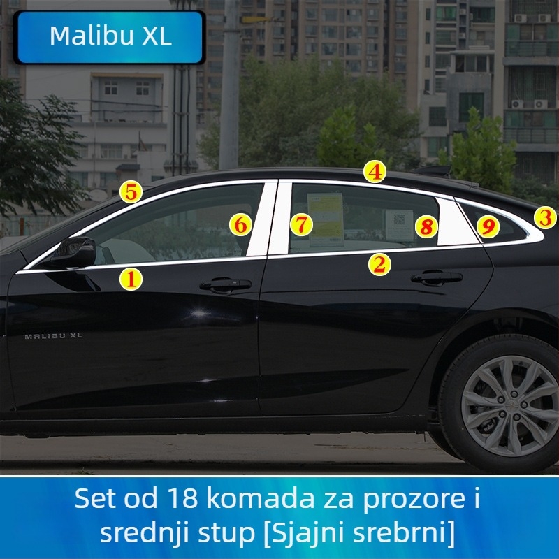 Dekor prozora automobila s jasnim trakama za Chevrolet Malibu XL, bez prilagodbe