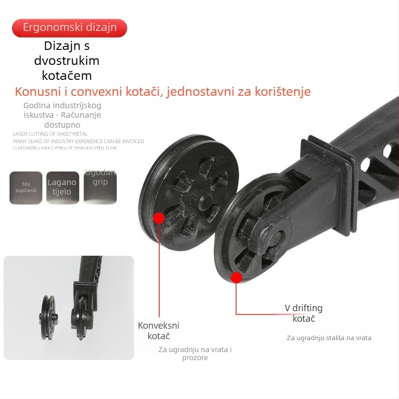 Aktuator za vrata i prozore od aluminijske legure — mrežna kolica, ležaj s utorom