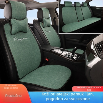 Auto jastučnica za ljeto: platnena površina, plosni dizajn, punjenje od guščjeg pera, protuklizni, ventilacija