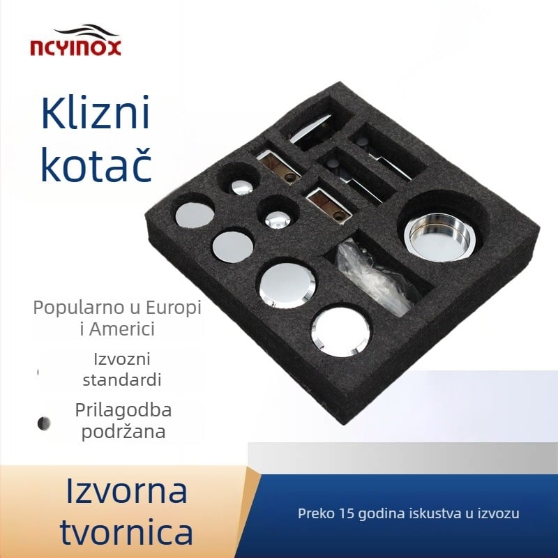 NCY-A02Z Rolna za klizna vrata od cinkovog legura za staklena kupaonska vrata, s malom ručkom