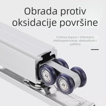 Dvostrano amortizirajući viseći kotačić za klizna vrata – Cink legura; Model: 4-27; Nosivost 60–100 kg; Za drvena vrata; Marka: SITAING