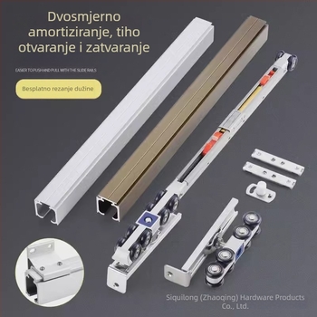 Dvostrano amortizirajući viseći kotačić za klizna vrata – Cink legura; Model: 4-27; Nosivost 60–100 kg; Za drvena vrata; Marka: SITAING