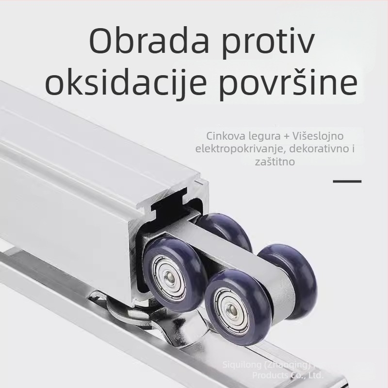 Dvostrano amortizirajući viseći kotačić za klizna vrata – Cink legura; Model: 4-27; Nosivost 60–100 kg; Za drvena vrata; Marka: SITAING