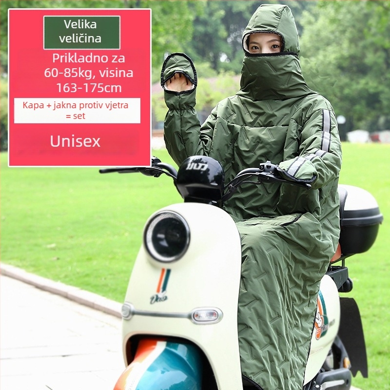 Vjetrovka za električna vozila — poliester, vodootporna, otporna na vjetar; za tricikl, motocikl i električno vozilo, odrasli