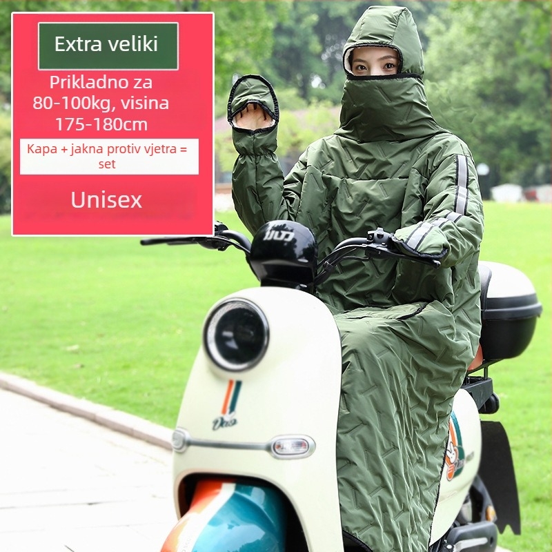 Vjetrovka za električna vozila — poliester, vodootporna, otporna na vjetar; za tricikl, motocikl i električno vozilo, odrasli