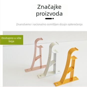 Kaixin Kvadratni Jednostruki Nosač Zavjese, Aluminij, Za Zavjese, Moderni Minimalizam, Kvadratni Nosač
