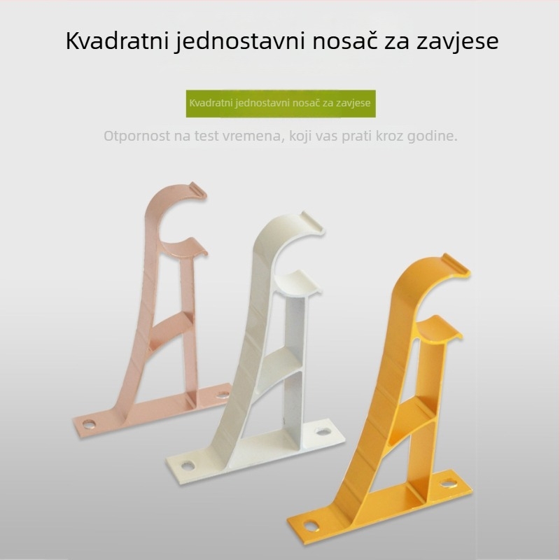 Kaixin Kvadratni Jednostruki Nosač Zavjese, Aluminij, Za Zavjese, Moderni Minimalizam, Kvadratni Nosač