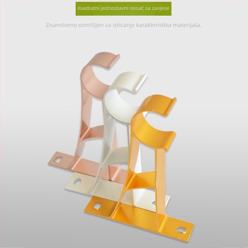 Kaixin Kvadratni Jednostruki Nosač Zavjese, Aluminij, Za Zavjese, Moderni Minimalizam, Kvadratni Nosač