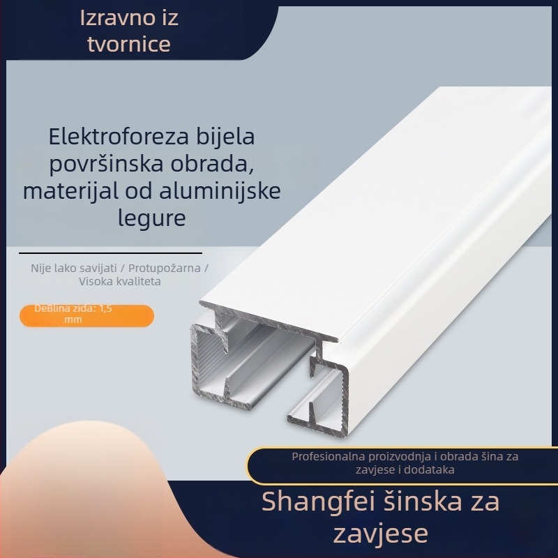 Old shangfei track – profili za ukrašavanje prozora, model Gyl-sf15, materijal: 6063-T5 profil, pribor: koluti, visi kotači, stil: moderni minimalistički