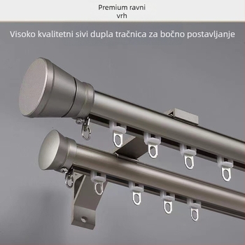 Set vodilica za zavjese s aluminijskom legurom, monorail za bay window, tih rad, dvostruka tračnica (Brand: Amami; Materijal: aluminijska legura; Prilagodljivo: Da; Stil: Moderan i minimalisticki)