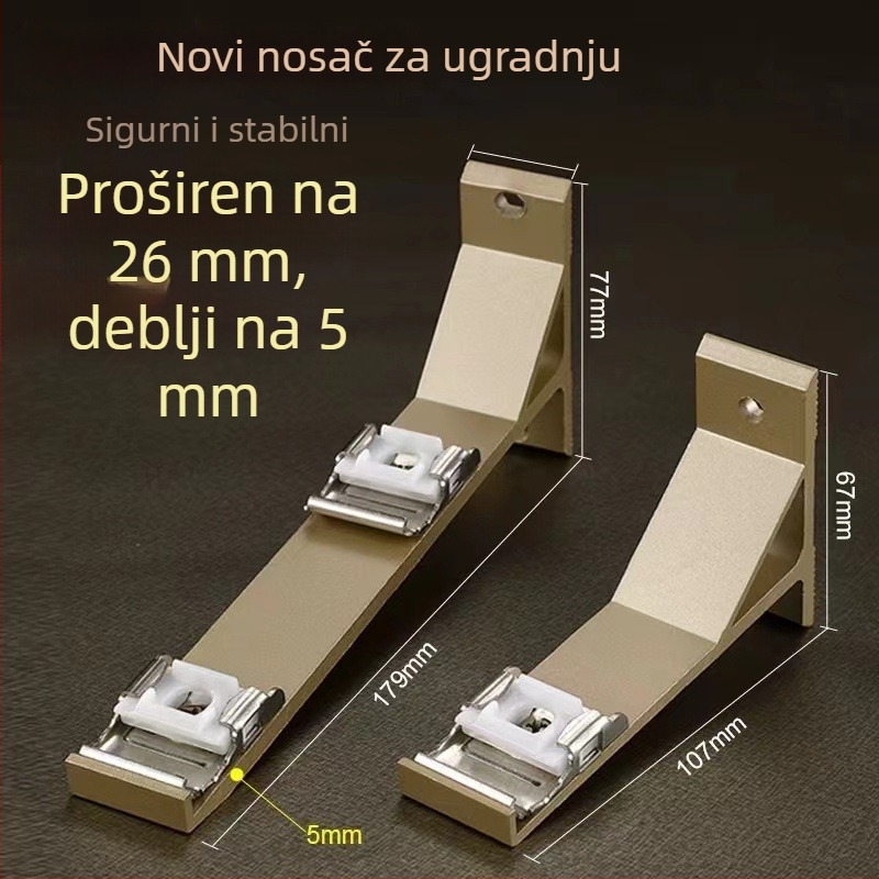Set vodilica za zavjese s aluminijskom legurom, monorail za bay window, tih rad, dvostruka tračnica (Brand: Amami; Materijal: aluminijska legura; Prilagodljivo: Da; Stil: Moderan i minimalisticki)