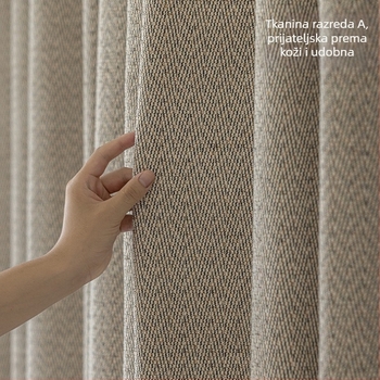 Chenille zavjese s teksturom pamuk-lino, potpuno zatemnjenje, za spavaću sobu i dnevni boravak, tip s kukom, francuski stil kremasti luksuz.