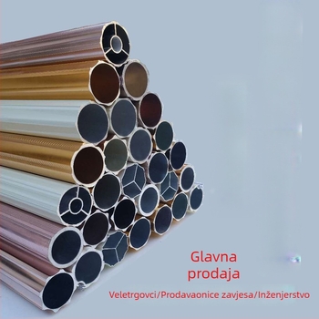 Aluminijski rimski štap za zavjese, model 28#, dekorativna glava nosača s prstenom, pogodna za sve vrste zavjesa, marka Ruida Window Decoration