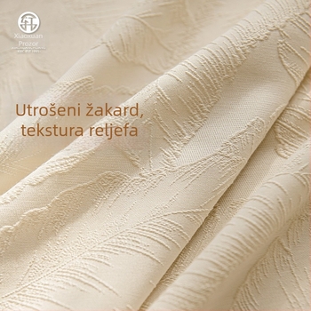 Jacquard zavjesa od poliestera za dnevni boravak i balkon, prozračni perforirani dizajn, lagani luksuz stil, 100% poliester